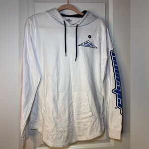 ✅NEW 🔥White Hoodie with Blue Accents